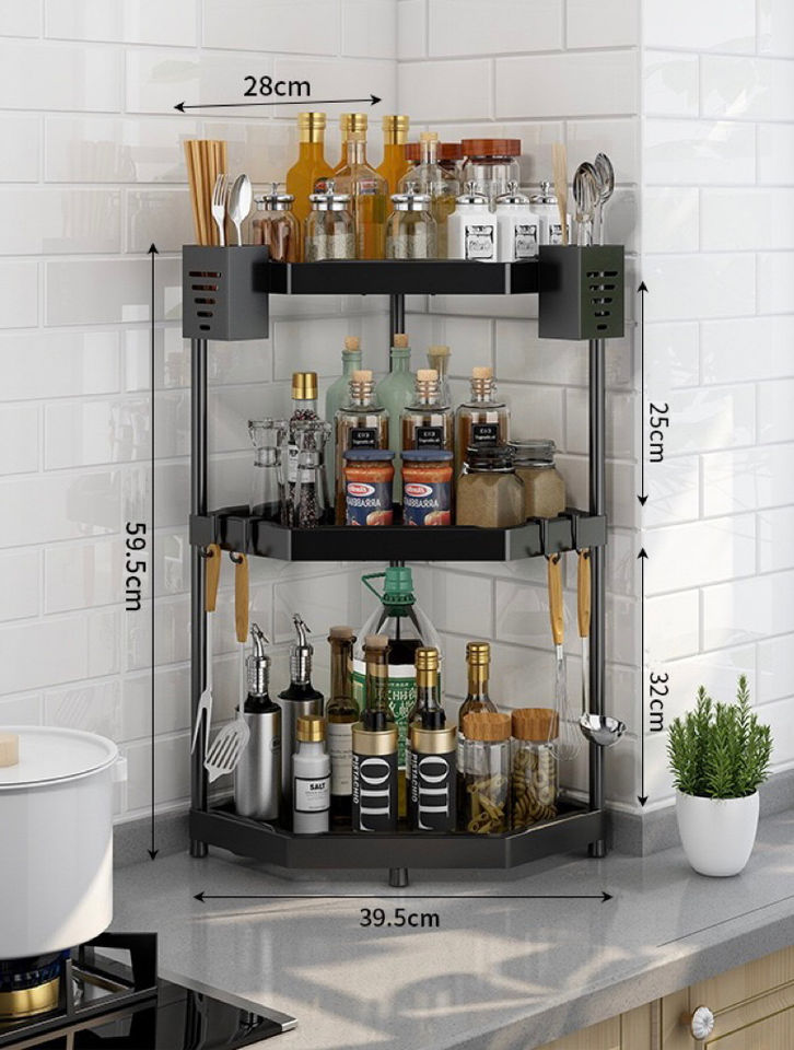 Kitchen Spice Rack Organizer Space-Saving Metal Organizer