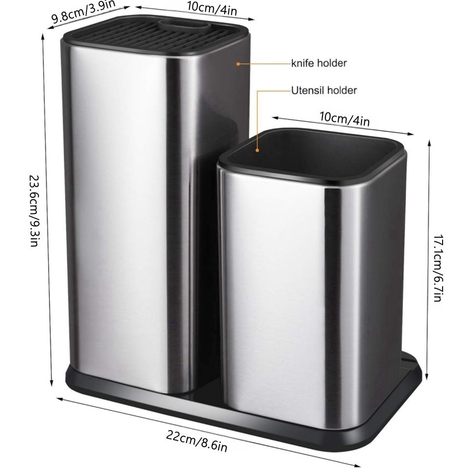 Modern Stainless Steel Utensil Holder Kitchen Knife Block