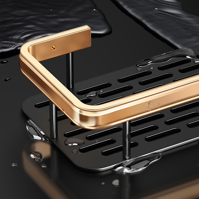 Modern Gold Wall-Mounted Bathroom Shelf