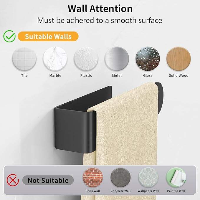 Self-Adhesive Towel Holder for Bathroom and Kitchen Cabinets