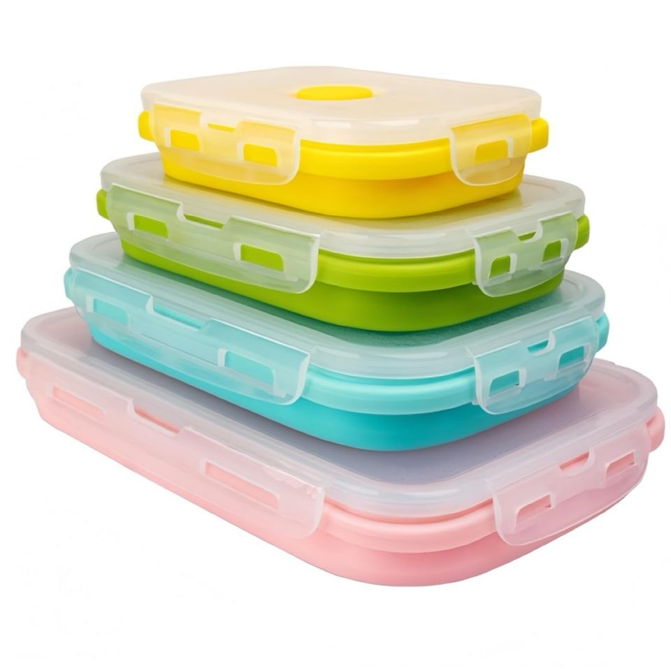 Collapsible Silicone Lunchbox - Food-Grade BPA-Free Container with Lid