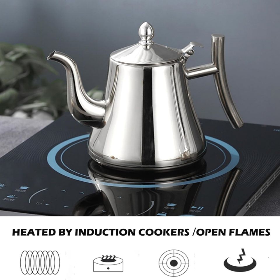 Commercial Stainless Steel Induction Kettle with Filter & Infuser for Restaurants & Hotels