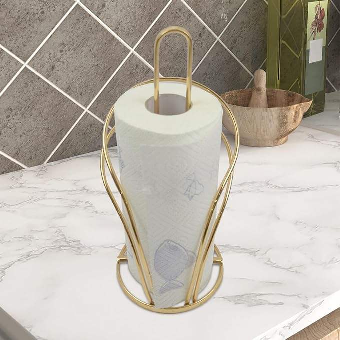 Countertop Tissue Holder with Vertical Metal Mesh Frame for Kitchen, Bathroom, Toilet, or Dining Areas