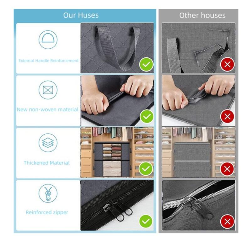 Foldable Gray Multi-Purpose Storage Bag - Large Capacity Organizer with Clear Window Clothing Bag