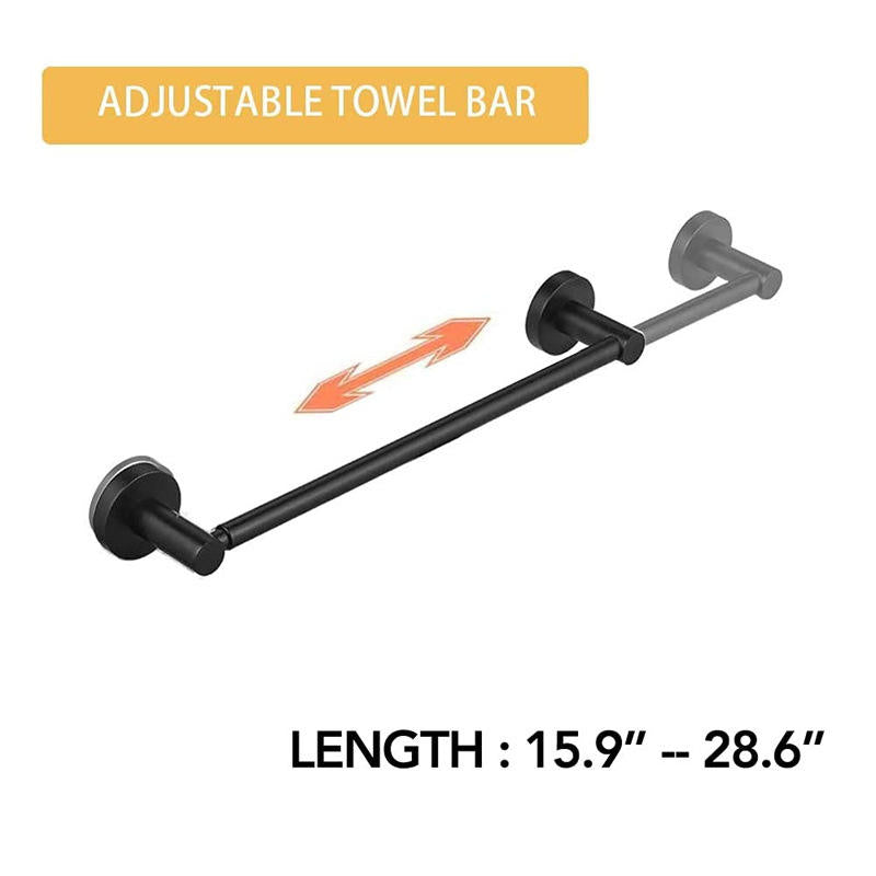 Adjustable Stainless Steel Telescopic Bathroom Shelf Towel Holder