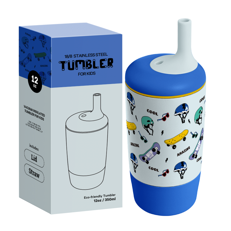 Everich Kids Stainless Steel Thermo Cup - 12oz Capacity, BPA-Free Lid