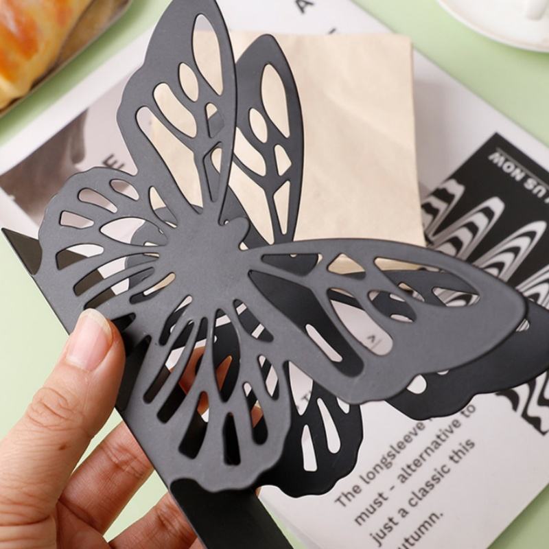 Decorative Butterfly Napkin Holder, Standing Metal Tissue Box Ideal for Wedding Banquet Tables, Space-Saving Storage