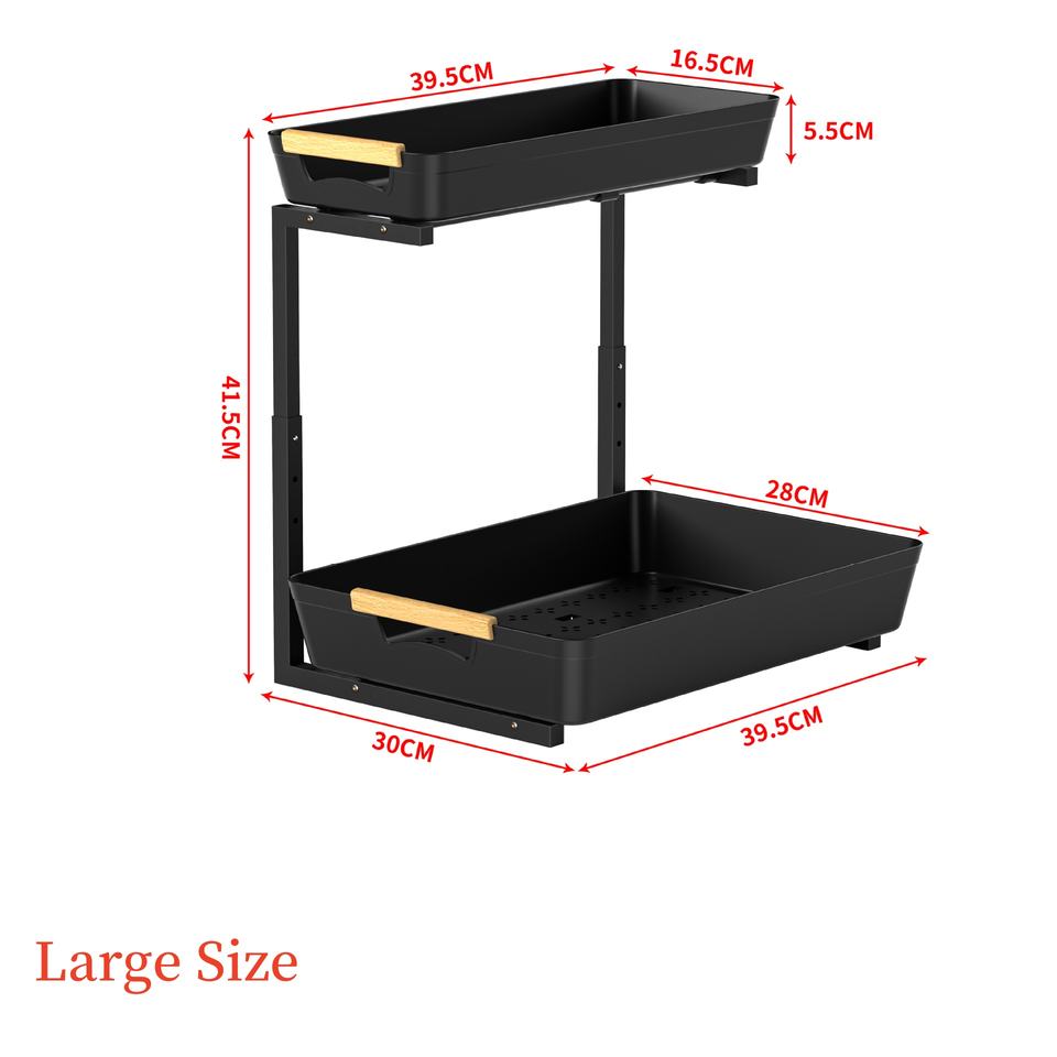 Expandable Sink Organizer Shelf for Home Kitchen Folding Sink Rack and Bathroom Cabinet Storage Organization
