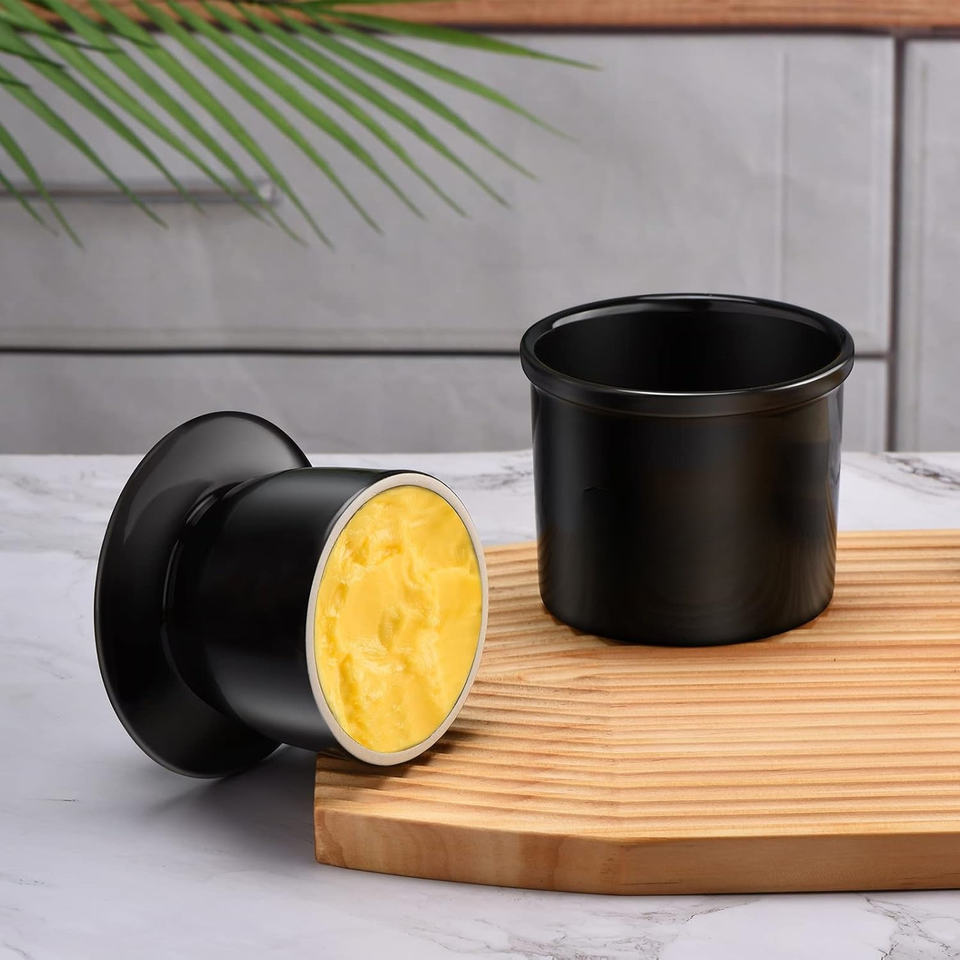 French Butter Glass with Lid, Ceramic Water Seal Cheese Seal Glass