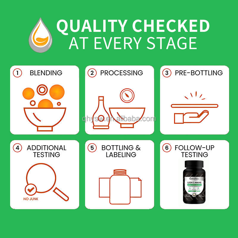 OEM Wholesale Vegan Organic 2400mg Lions Mane Mushroom Black Pepper Powder Capsules Herbal Extract Adult Bulk Private Label