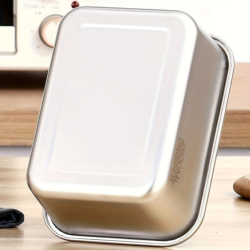 Stainless Steel 3-Piece Food Storage Set with Lid - Multi-Purpose Container for Home Use - Crisper Box for Fruits/Vegetables/Meat