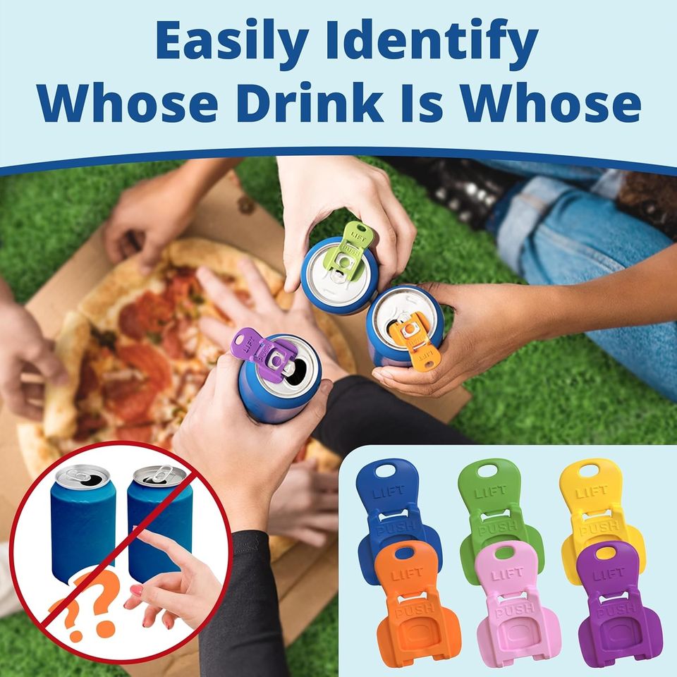 Portable Easy Plastic Manual Can Opener Leakproof Beverage Seal Bottle Opener for Home and Camping Use for Soda-Beer Beverages