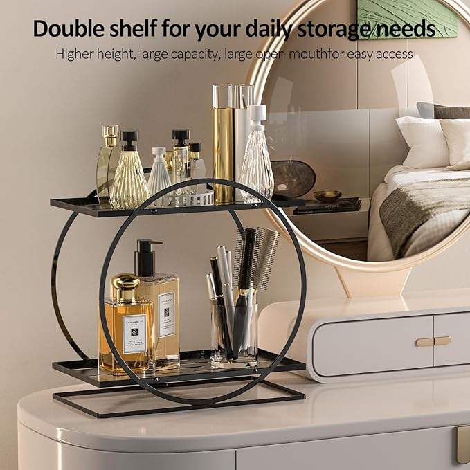 2 Tier Parfum Organizer for Dresser, Perfume Makeup Stand Organizer for Vanity, Cosmetic Ideal Gift for Perfume Enthusiasts