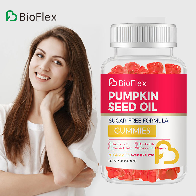 BioFlex OEM Pumpkin Seed Oil Gummies with Saw Palmetto Extract - Hair Growth & Skin Health Supplement