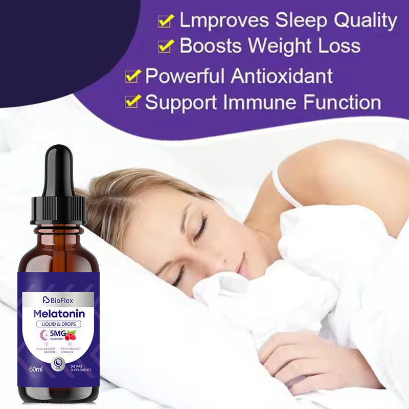 OEM Private Label 60ml Vegan Melatonin Liquid Drops for Adult Sleep Support