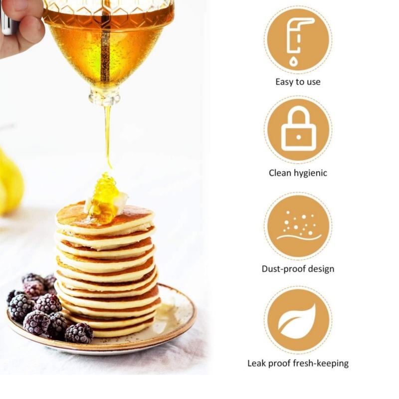Plastic Honey and Syrup Dispenser with Lid