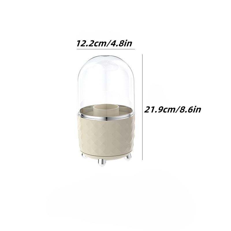 360-Degree Rotating Makeup Organizer with Brush Holder