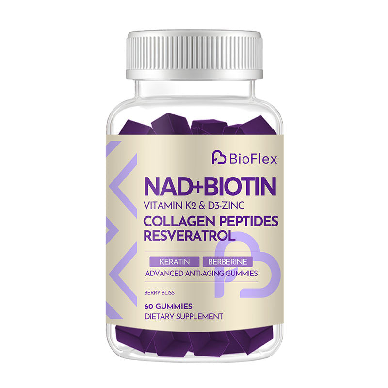 BioFlex NAD Biotin Collagen Resveratrol Gummy Supplements