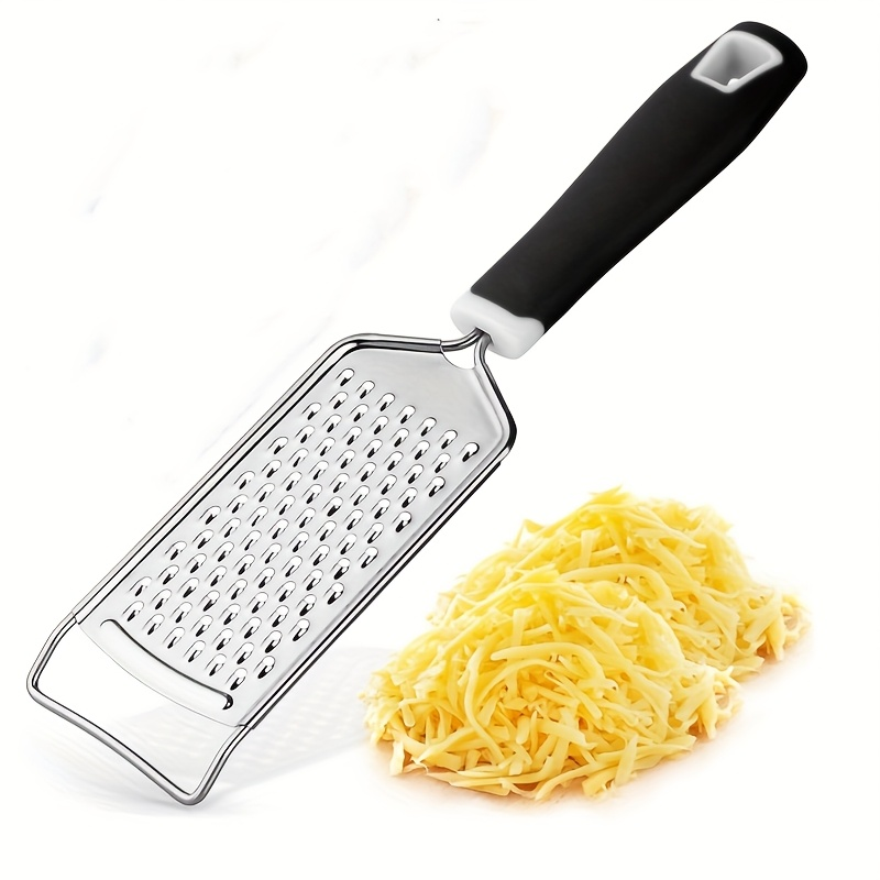 Professional Stainless Steel Kitchen Grater and Slicer with Lemon Zester, Handle, and Flat Grip – Multifunctional for Cheese and Chocolate
