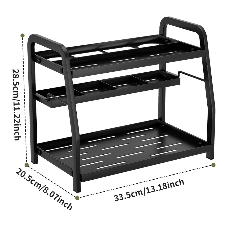 Multilayer Metal Shelf Cosmetic Organizer for Kitchen, Bathroom, and Dresser