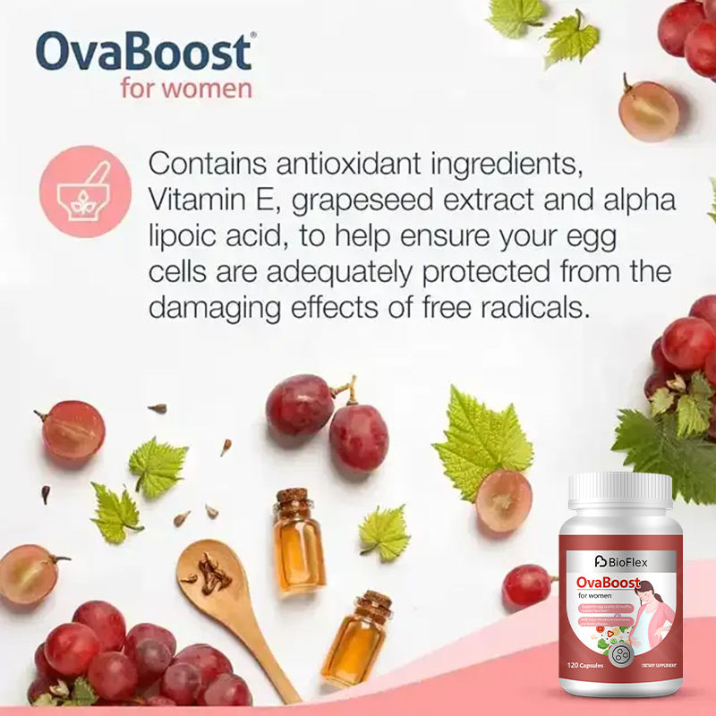 OEM Flo Ovarian Support Ovaboost Capsules with Myo-Inositol Antioxidants & Methyl folate for Women's Egg Quality & Ovaries