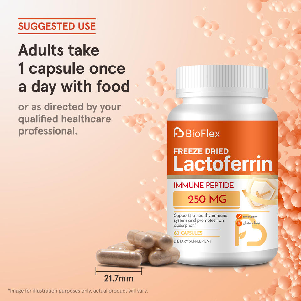 BIOFLEX 250mg Lactoferrin Capsules Dietary Supplement