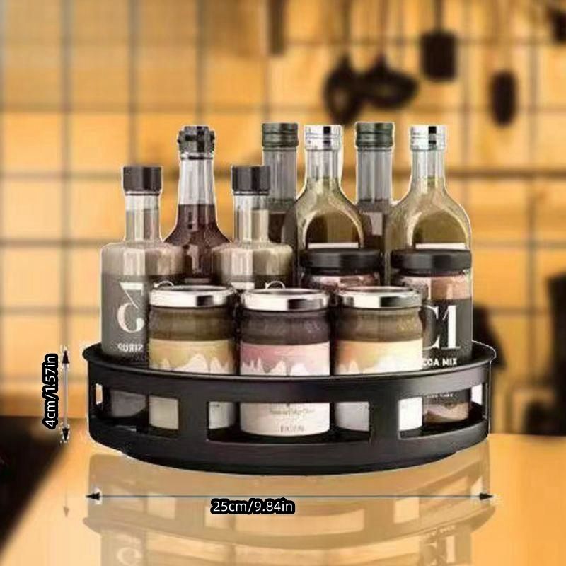 360° Rotating Kitchen Organizer in Carbon Steel