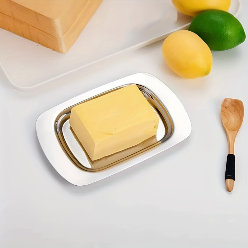 Stainless Steel Eco-Friendly Multifunctional Butter Dish Cheese Storage Container with Lid and Handle for Food Storage