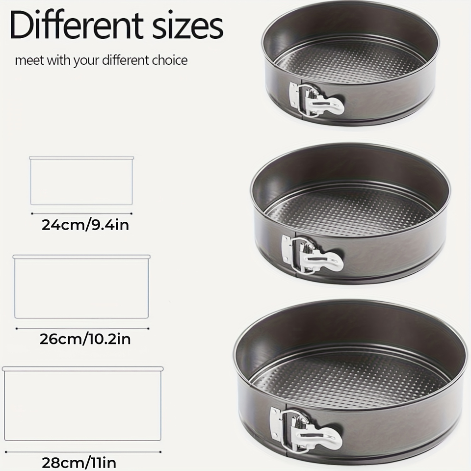 Non-Stick Round Springform Pan Set of 3 Leakproof Bottoms Eco-Friendly for Cheesecakes