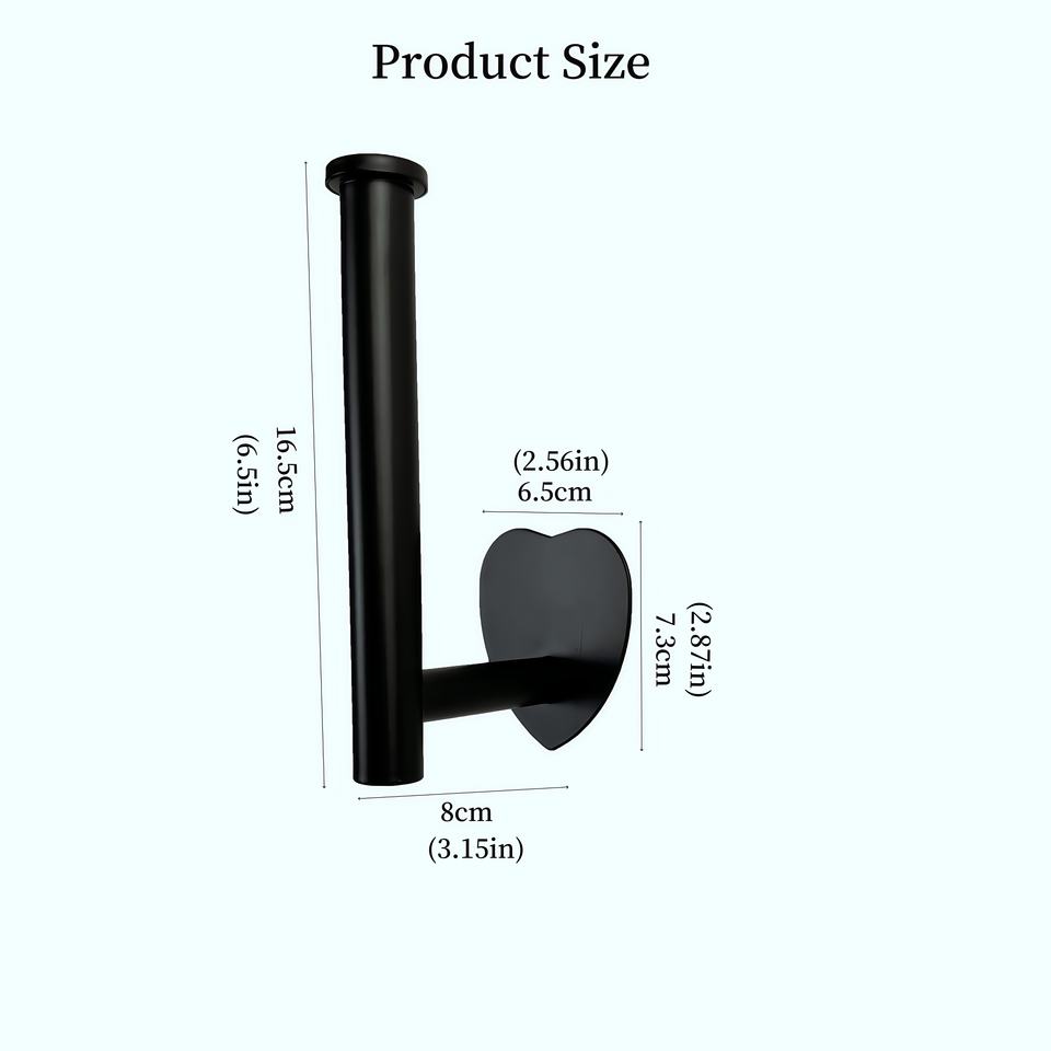 Heart-Shaped Self-Adhesive Stainless Steel Toilet Paper Holder, Bathroom Toilet Shelf, Toilet Paper Roll Holder, Tissue Holder