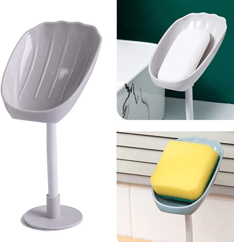 Adjustable Wall-Mounted Soap Box for Home - Vertical Plastic Storage Shelf