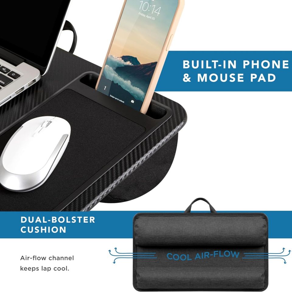 Portable Laptop Desk with Drawer Organizer and Phone Holder