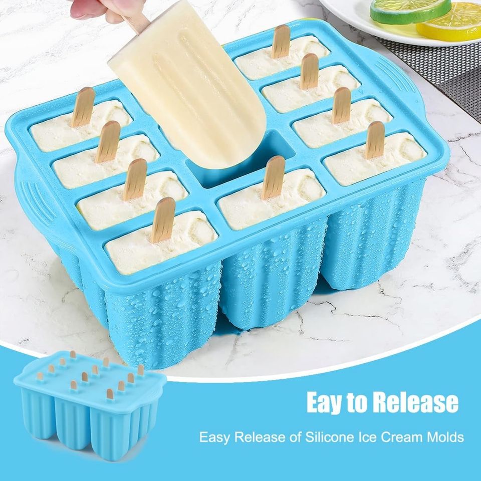 Food-Grade Silicone Ice Cream Mold - Reusable & Easy-to-Clean Freezer-Safe Household DIY Tool with Eco-Friendly Design