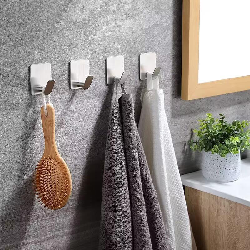 Adhesive Hooks for Hanging Towels and Clothes in Bathrooms or Kitchens