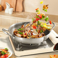 18/10 Thickened Stainless Steel Export Full Flower Honeycomb Frying Pan for BBQ Seafood Dish Dry Pan Grilling Fried Steak