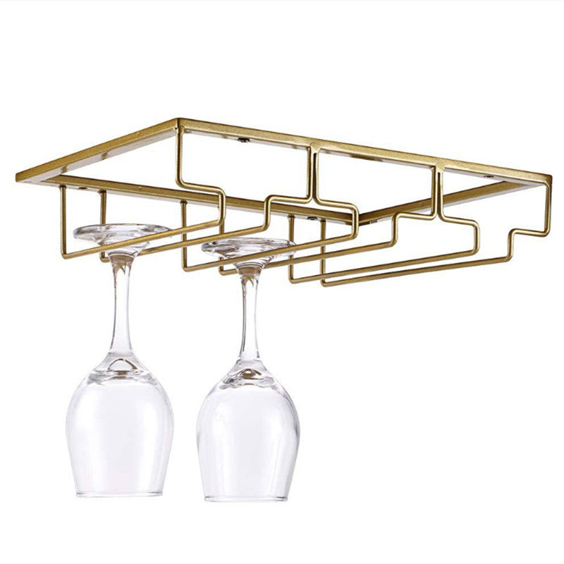 Modern Mini Decorative Display Iron Wire Hanging Metal Wine Rack for Bar Kitchen Cabinet