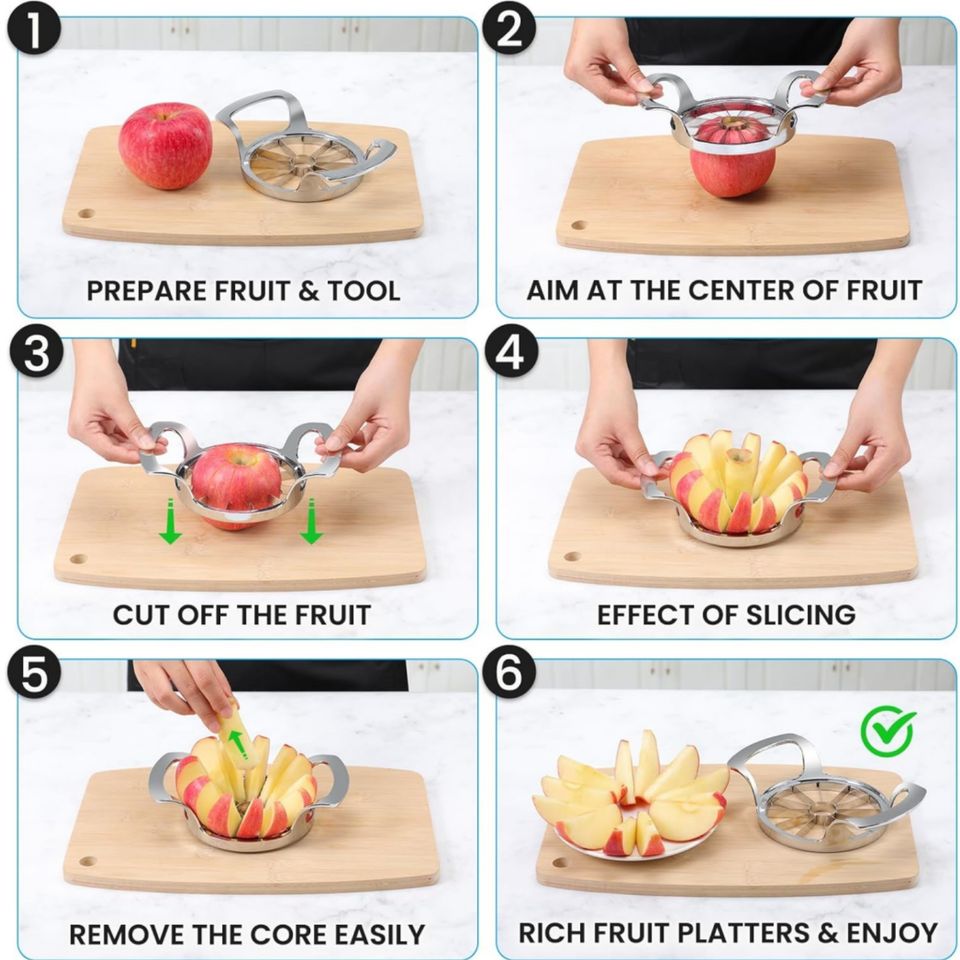 Extra Large Extra Sharp Slice Automatic Apple Slicer Corer Cutter High-Performance Cutting Tool for Easy Use