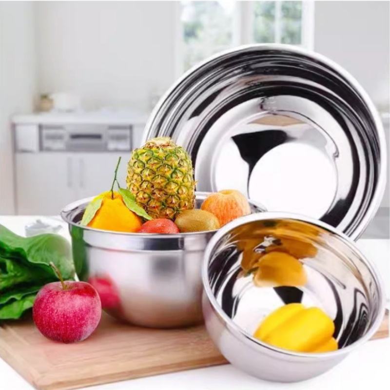 5-Piece Stainless Steel Mixing Bowl Set with Lids, Non-Slip Base, for Beating Eggs, Kneading Dough, Baking, Mixing, and Salad Preparation