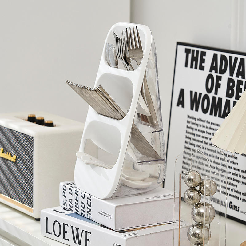 Multifunctional Three-Layer Plastic Utensil Storage Rack