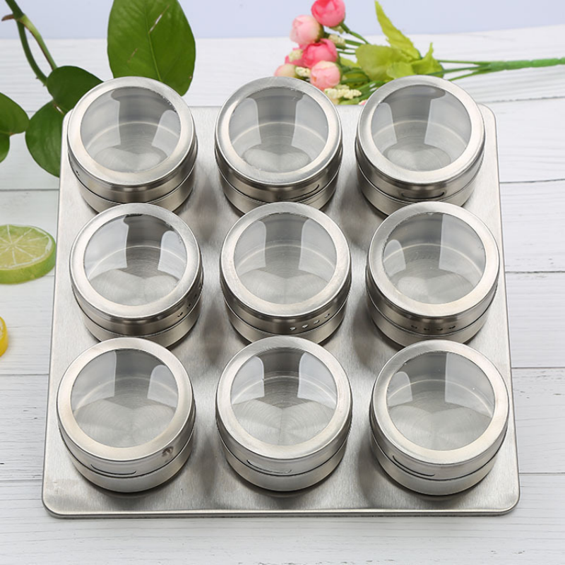 Edelstahl Magnetic Spice Jar Set for Refrigerator