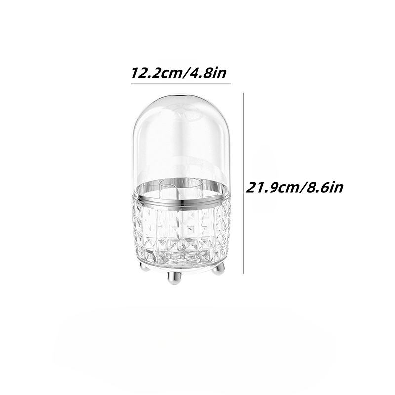 360-Degree Rotating Makeup Organizer with Brush Holder