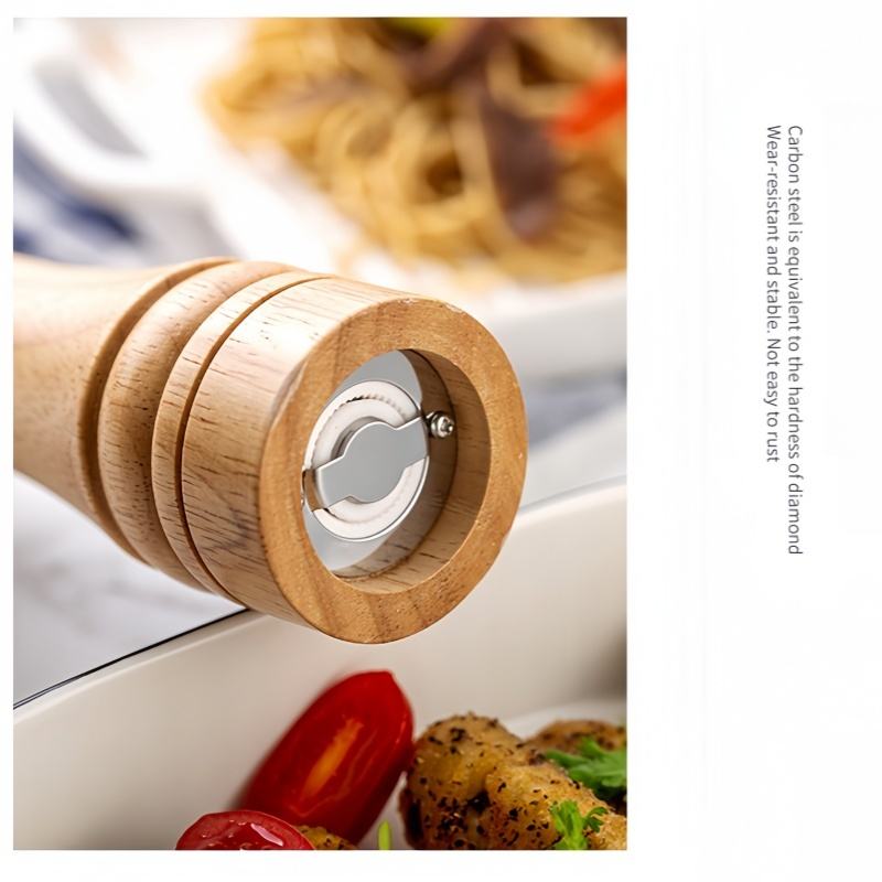 Adjustable Wooden Pepper Mill with Ceramic Grinding Mechanism