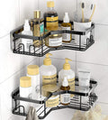 Stainless Steel Bathroom Corner Shelf Organizer Towel Holder Shower Caddy with Hooks Accessory Set