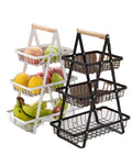 Metal Standing Fruit and Vegetable Basket with Portable Handle