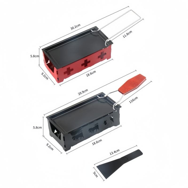 Portable Foldable Non-Stick Cheese Melting Pot with Spatula