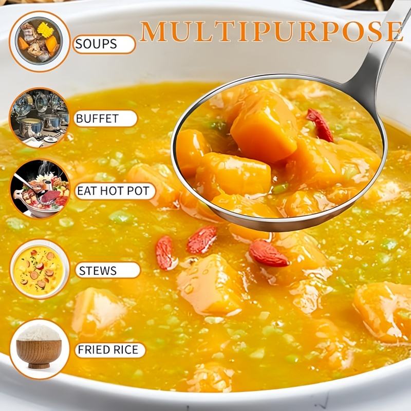 Durable Stainless Steel Ladle and Strainer Set for Soup Preparation and Serving