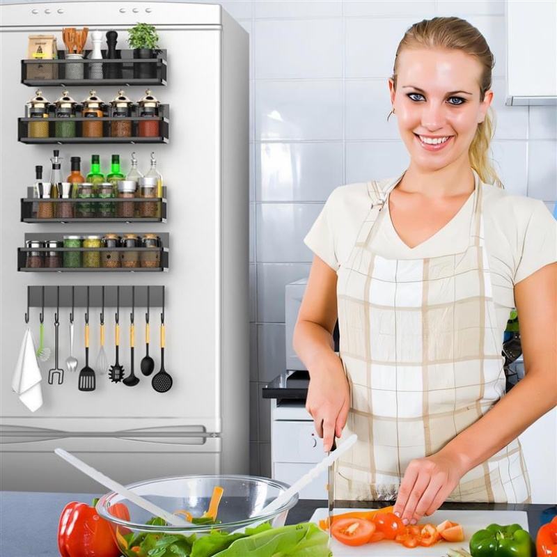 Magnetic Spice Rack Refrigerator Organizer