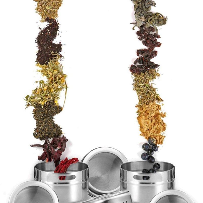 Magnetic Spice Rack Set, Stainless Steel Kitchen Multifunctional Countertop Spice Shelf