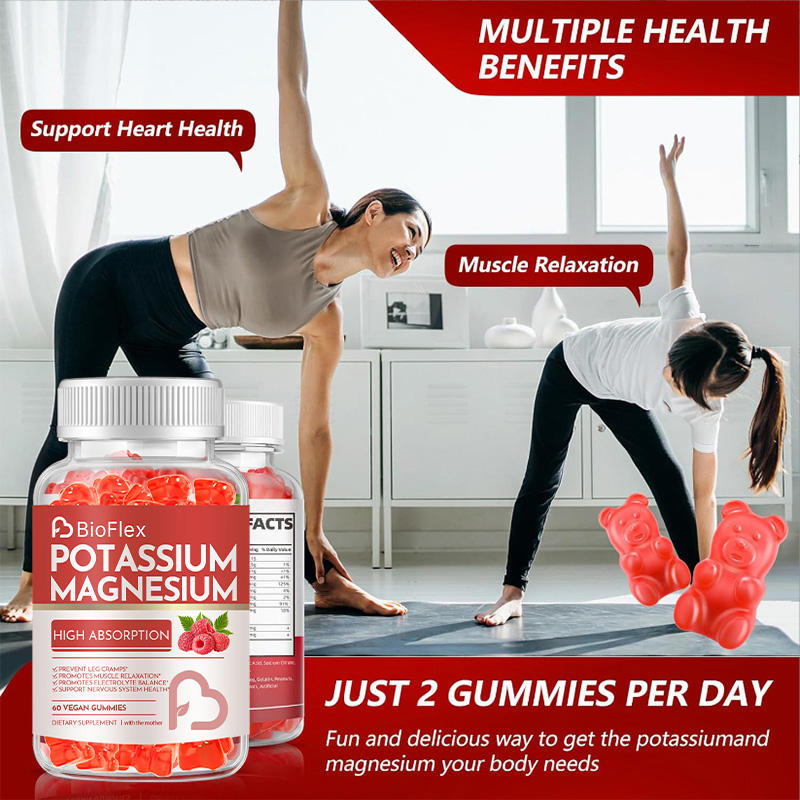 Bioflex Kalium-Magnesium-Gummibärchen mit Coenzym Q10, Zink, Natrium & Vitamin D3 für Erwachsene