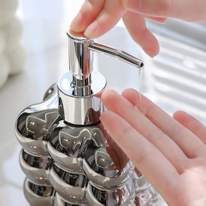 Ceramic Soap Dispenser Set for Bathroom and Kitchen